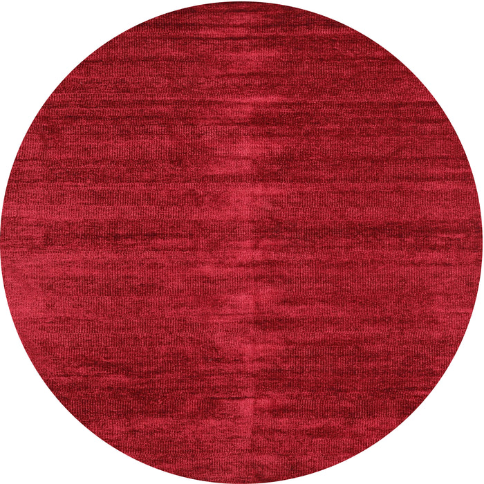 Round Machine Washable Contemporary Red Rug, wshcon1923