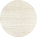 Round Contemporary Beige Solid Rug, con1925