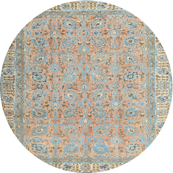 Round Machine Washable Contemporary Brown Rug, wshcon1936