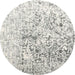 Round Contemporary Dark Gray Modern Rug, con1943