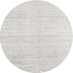 Round Contemporary Pale Silver Gray Solid Rug, con1947