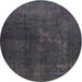 Round Contemporary Carbon Gray Modern Rug, con1948