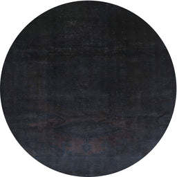 Round Contemporary Gunmetal Green Modern Rug, con1950
