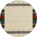 Round Contemporary Khaki Green Modern Rug, con1954