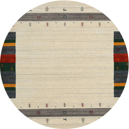 Round Machine Washable Contemporary Khaki Green Rug, wshcon1954
