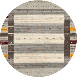 Round Machine Washable Contemporary Khaki Green Rug, wshcon1955