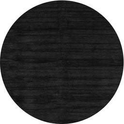 Round Machine Washable Contemporary Charcoal Black Rug, wshcon1959
