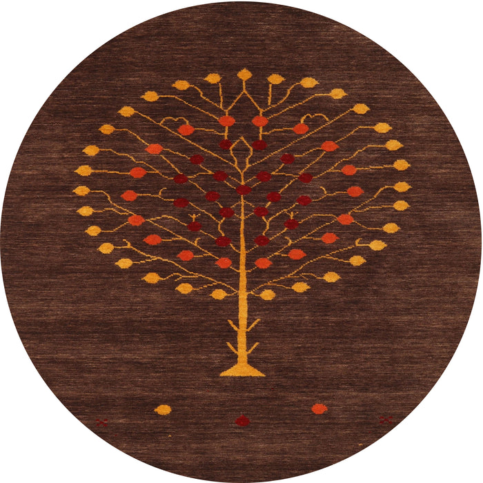 Round Machine Washable Contemporary Night Red Rug, wshcon1966