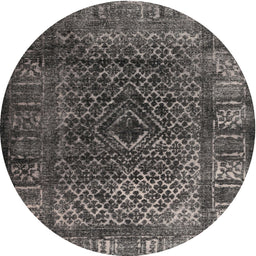 Round Contemporary Gray Modern Rug, con1986
