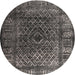 Round Contemporary Gray Modern Rug, con1986