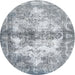 Round Contemporary Light Slate Gray Modern Rug, con1994