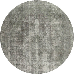 Round Contemporary Dark Gray Modern Rug, con1999