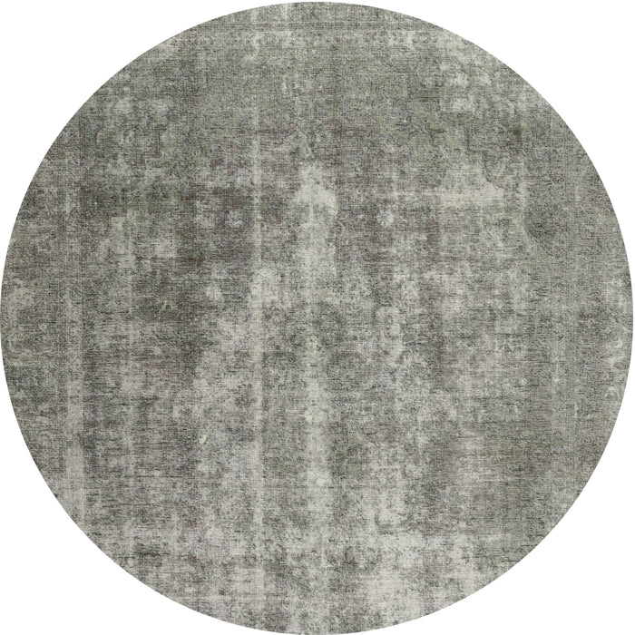 Round Machine Washable Contemporary Dark Gray Rug, wshcon1999