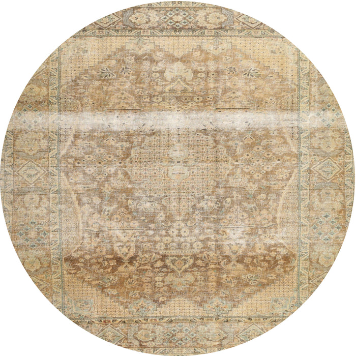 Round Contemporary Brown Modern Rug, con2000
