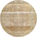 Round Contemporary Brown Modern Rug, con2000