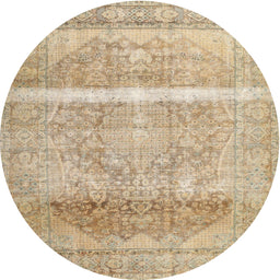 Round Machine Washable Contemporary Brown Rug, wshcon2000
