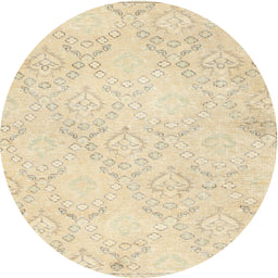 Round Machine Washable Contemporary Gold Rug, wshcon2003
