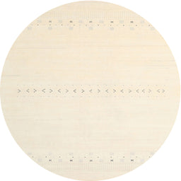 Round Contemporary Navajo White Gold Solid Rug, con2009