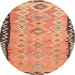 Round Machine Washable Contemporary Sand Brown Rug, wshcon2022