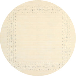 Round Contemporary Golden Blonde Gold Solid Rug, con2024