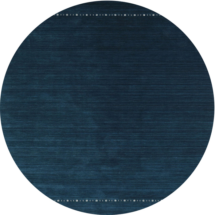 Round Machine Washable Contemporary Deep-Sea Blue Rug, wshcon2025
