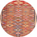 Round Contemporary Tangerine Pink Oriental Rug, con2026