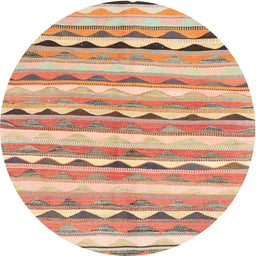 Round Contemporary Brown Southwestern Rug, con2028