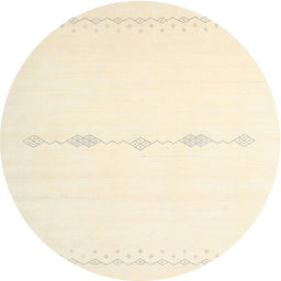 Round Contemporary Vanilla Gold Solid Rug, con2029