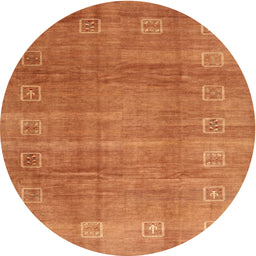Round Contemporary Orange Red Modern Rug, con2034