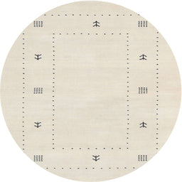 Round Contemporary Desert Sand Beige Solid Rug, con2037