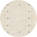 Round Contemporary Desert Sand Beige Solid Rug, con2037