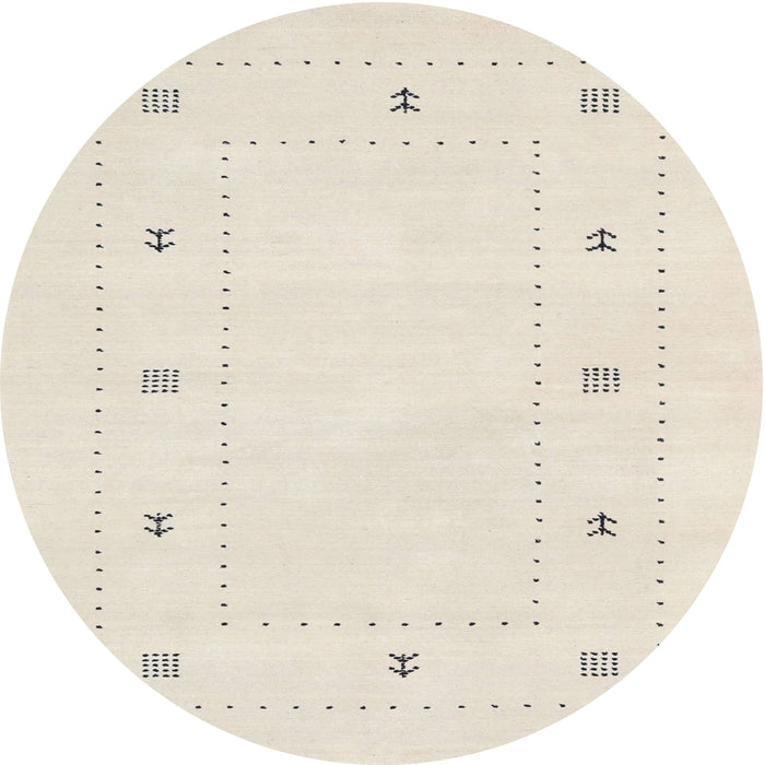 Round Machine Washable Contemporary Desert Sand Beige Rug, wshcon2037