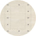 Round Contemporary Wheat Beige Solid Rug, con2038