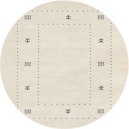 Round Machine Washable Contemporary Wheat Beige Rug, wshcon2038