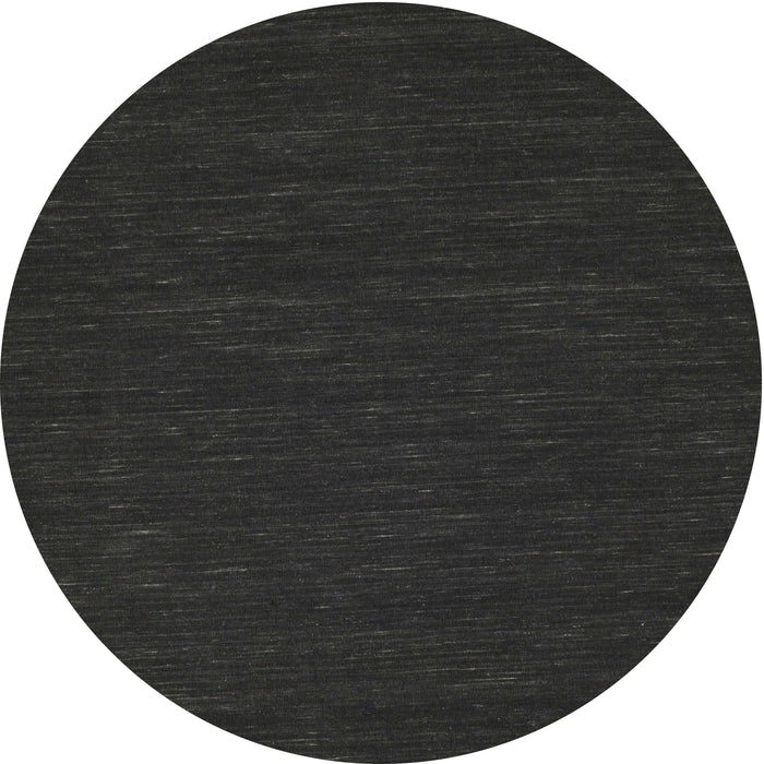 Round Machine Washable Contemporary Charcoal Black Rug, wshcon203