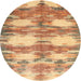 Round Machine Washable Contemporary Chocolate Brown Rug, wshcon2042