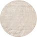 Round Contemporary Tan Brown Solid Rug, con2054