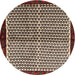 Round Contemporary Light French Beige Brown Modern Rug, con2056