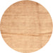 Round Contemporary Orange Modern Rug, con2057