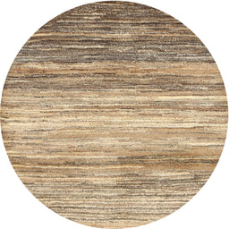 Round Contemporary Dark Gold Brown Modern Rug, con2062