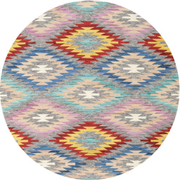 Round Machine Washable Contemporary Tan Brown Rug, wshcon2067