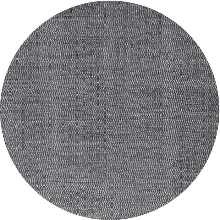 Round Contemporary Dark Gray Modern Rug, con2069