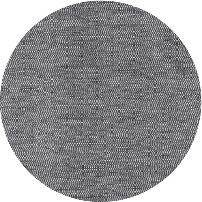 Round Machine Washable Contemporary Dark Gray Rug, wshcon2073