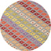 Round Contemporary Rust Pink Southwestern Rug, con2075