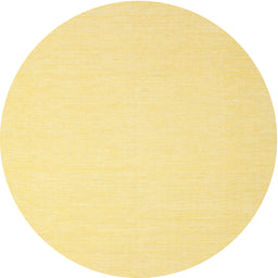 Round Machine Washable Contemporary Yellow Rug, wshcon2076