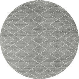 Round Machine Washable Contemporary Granite Gray Rug, wshcon2078