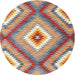 Round Contemporary Brown Southwestern Rug, con2080