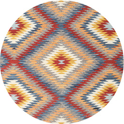 Round Machine Washable Contemporary Cherry Red Rug, wshcon2081