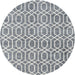 Round Machine Washable Contemporary Slate Granite Gray Rug, wshcon2092