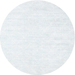 Round Machine Washable Contemporary Water Blue Rug, wshcon2093